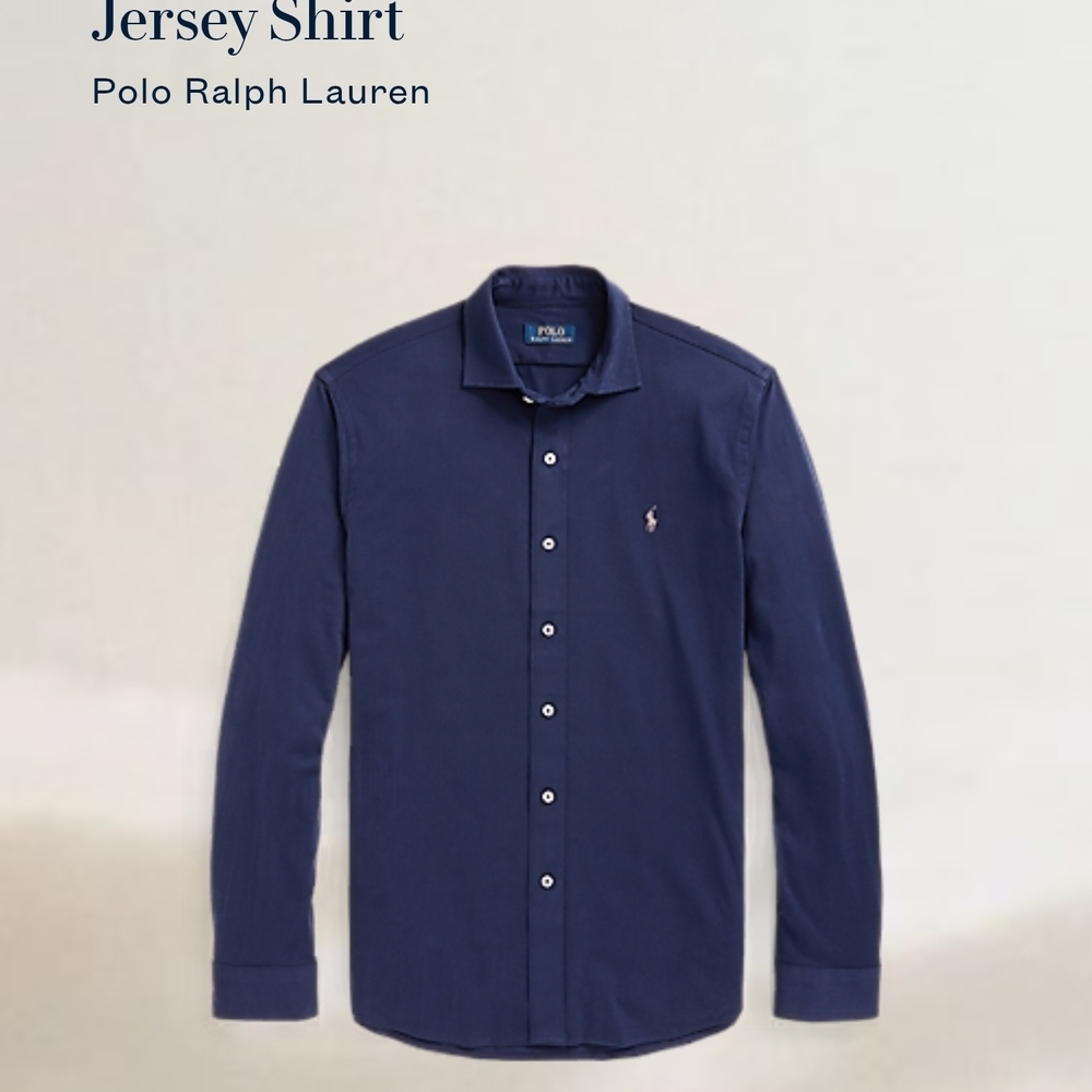 Polo by Ralph Lauren Men's Navy Jersey Shirt Size Large (Gently Used)